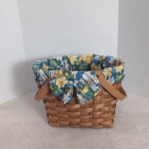 Wooden Woven Wicker Basket~Double Handles~Multi-Purpose~Farmhouse Home Decor